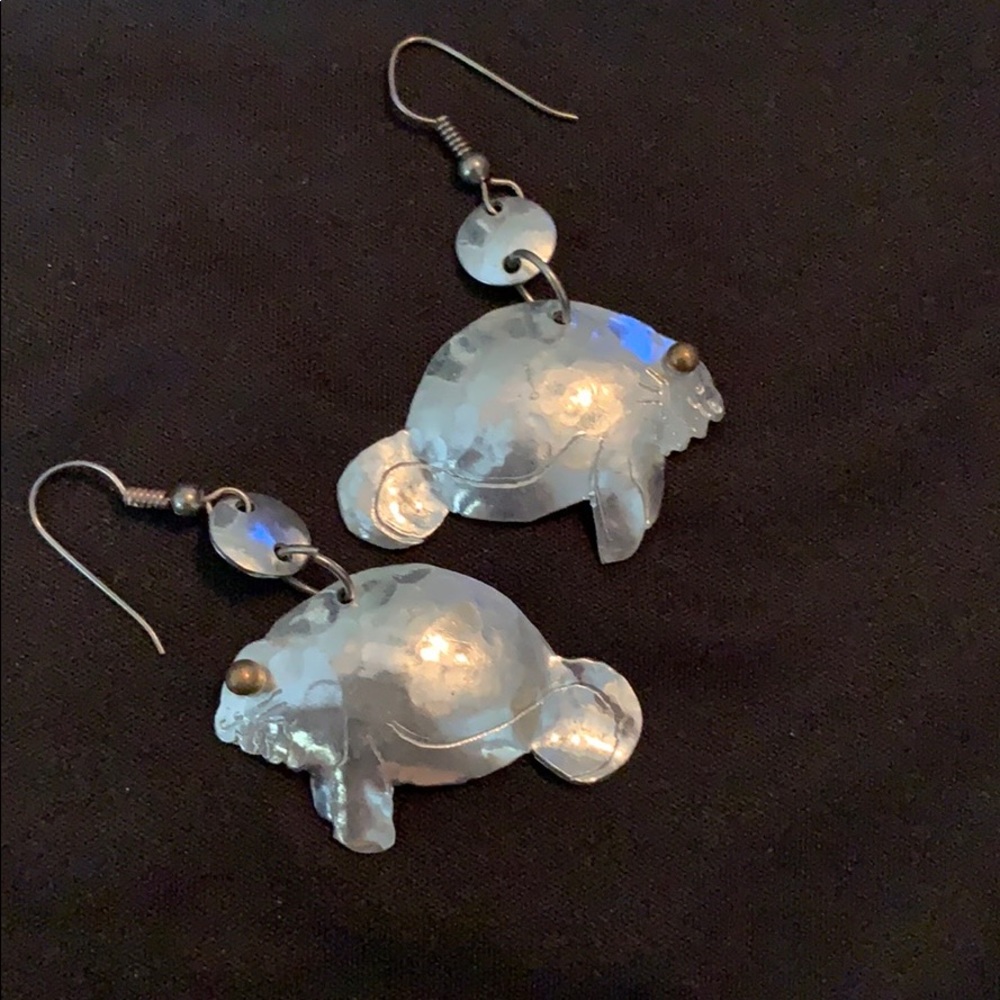 Manatee Metal Earrings